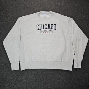 Chicago Champion Reverse Weave Men's XL Sweatshirt Illinois Stars 1887 City